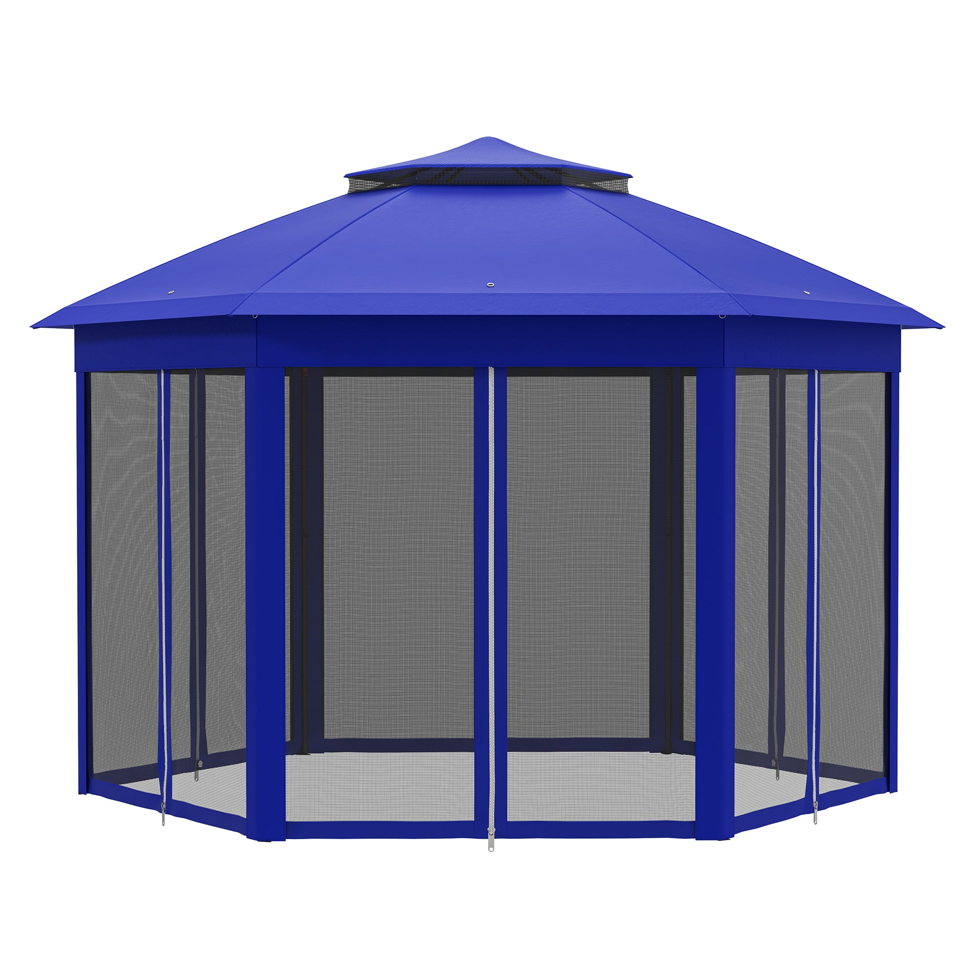 netted tent Outsunny 13' x 13' Pop Up Tent Canopy Tent with 6 Zippered Mesh Netting for Patio Backyard Garden Wedding Party
