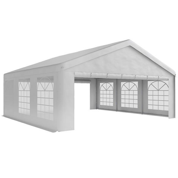20'x20' Heavy Duty Large Party Tent & Carport with Removable Sidewalls, Windows, Portable Garage Canopy Tent, Sun Shade Shelter for Parties Wedding Outdoor Events, White
