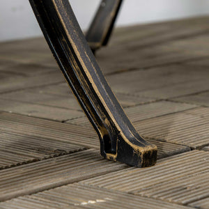 3 Piece Cast Aluminium Garden Bistro Set for 2 with Parasol Hole, Outdoor Coffee Table Set, Two Armless Chairs and Round Coffee Table for Balcony, Patio, Bronze