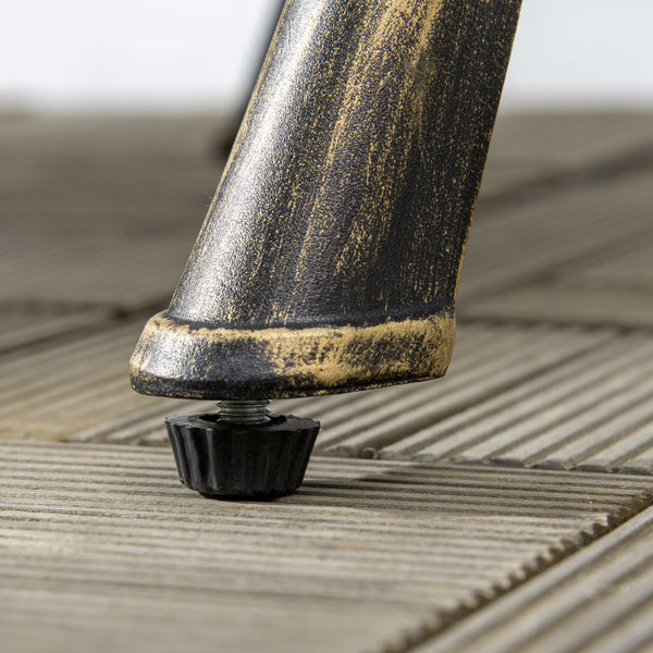 3 Piece Cast Aluminium Garden Bistro Set for 2 with Parasol Hole, Outdoor Coffee Table Set, Two Armless Chairs and Round Coffee Table for Balcony, Patio, Bronze