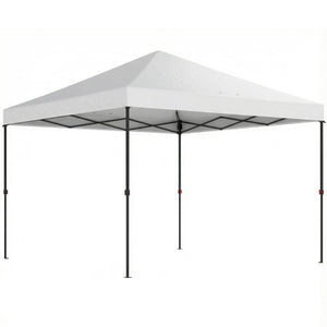 10 x 10 ft Pop Up Canopy Tent with One Push Setup, Easy Setup Outdoor Portable Instant Canopy Shelter with Wheeled Carry Bag, Sandbags, Adjustable Height for Parties, Events, White