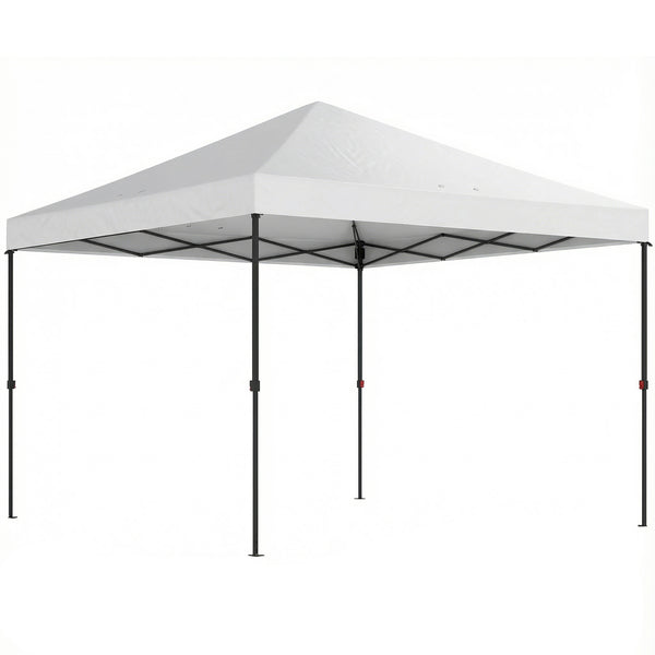 10 x 10 ft Pop Up Canopy Tent with One Push Setup, Easy Setup Outdoor Portable Instant Canopy Shelter with Wheeled Carry Bag, Sandbags, Adjustable Height for Parties, Events, White