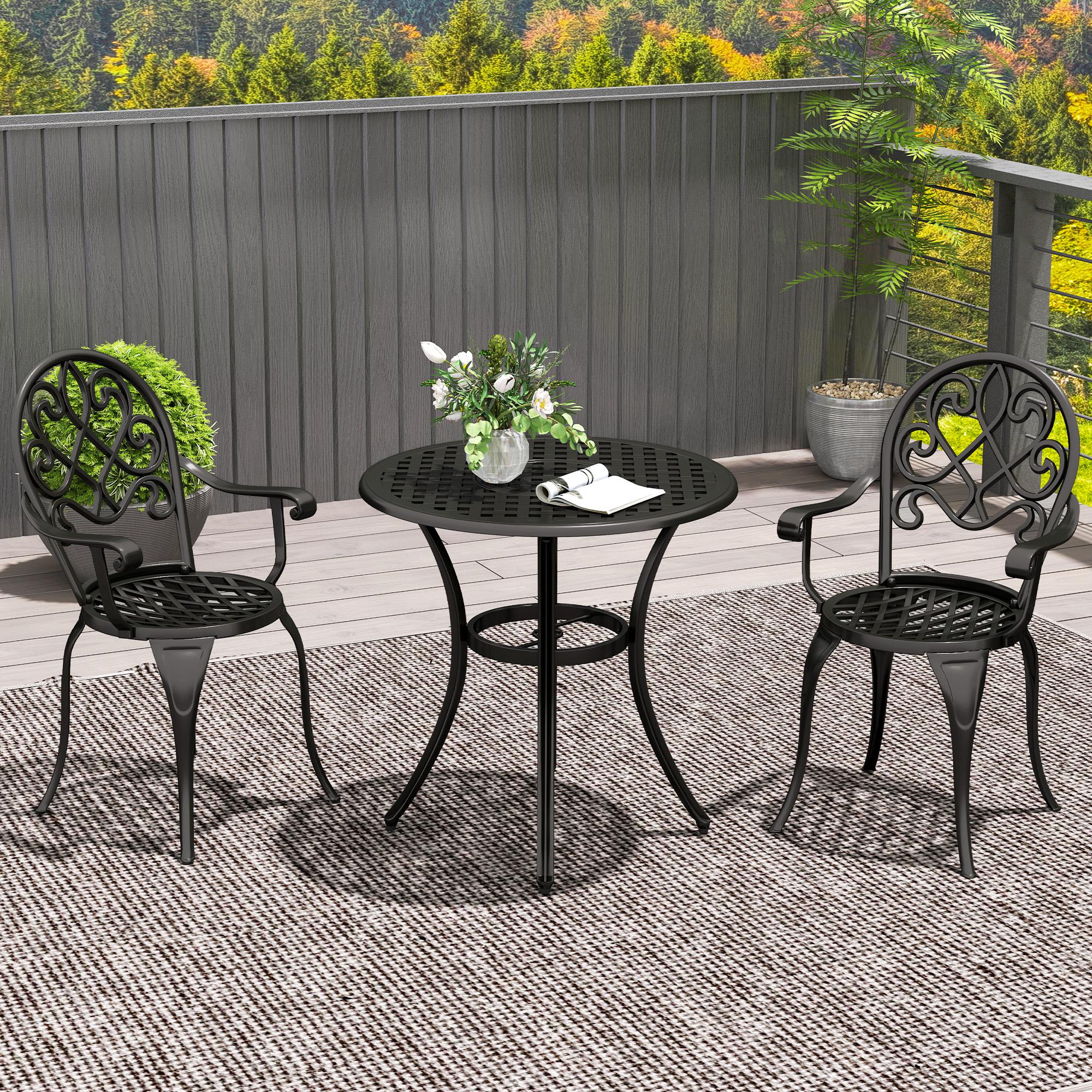 Piece Patio Bistro Set for 2, Outdoor Aluminium Garden Table and