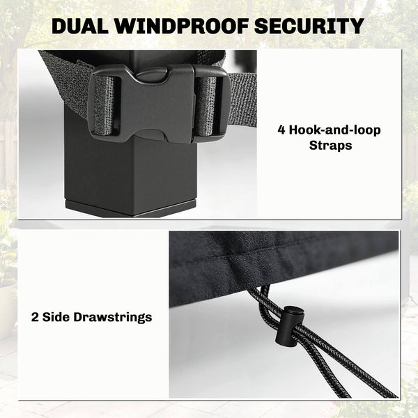 Garden Furniture Cover, Waterproof Outdoor Patio Furniture Cover with Air Vent, Bag, Heavy Duty 420D Oxford Fabric for Patio, 125 x 125 x 74 cm, Black