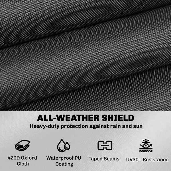 Garden Furniture Cover, Waterproof Outdoor Patio Furniture Cover with Air Vent, Bag, Heavy Duty 420D Oxford Fabric for Patio, 125 x 125 x 74 cm, Black