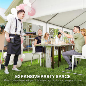 4 x 6 m Gazebo with sides, Outdoor Marquee Party Tent with 4 Removable Sidewalls for Wedding, Events, White