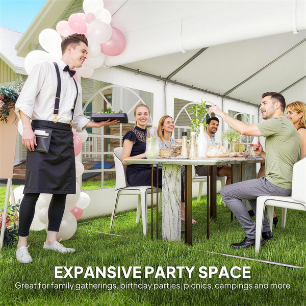 4 x 6 m Gazebo with sides, Outdoor Marquee Party Tent with 4 Removable Sidewalls for Wedding, Events, White