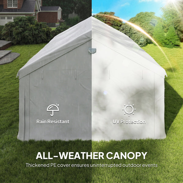 4 x 6 m Gazebo with sides, Outdoor Marquee Party Tent with 4 Removable Sidewalls for Wedding, Events, White