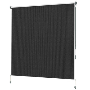6'W x 6'H Roller Shades, Outdoor Blinds Cordless Roll Up Shade for Porch Balcony Gazebo, Black