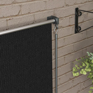 6'W x 6'H Roller Shades, Outdoor Blinds Cordless Roll Up Shade for Porch Balcony Gazebo, Black