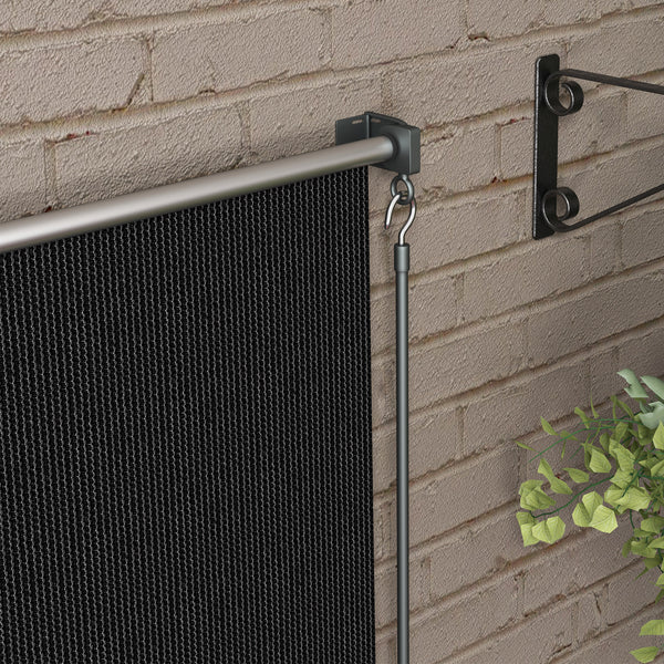 6'W x 6'H Roller Shades, Outdoor Blinds Cordless Roll Up Shade for Porch Balcony Gazebo, Black