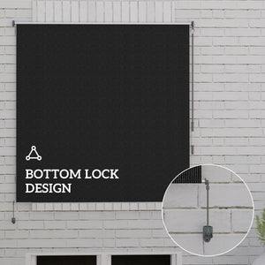 6'W x 6'H Roller Shades, Outdoor Blinds Cordless Roll Up Shade for Porch Balcony Gazebo, Black