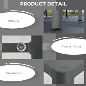 Outdoor Dining Table for 6, Tempered Glass Top and Aluminium Frame, Garden Table for Balcony, Porch, Terrace, 150cm x 88cm, Grey