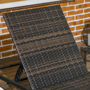 Rattan Sun Lounger Set of 2, 5-Level Adjustable Garden Lounger Recliner with Cushion and Headrest, Outdoor Reclining Sunbed, Steel Frame Garden Chair for Patio, Beach, Terrace, Cream White
