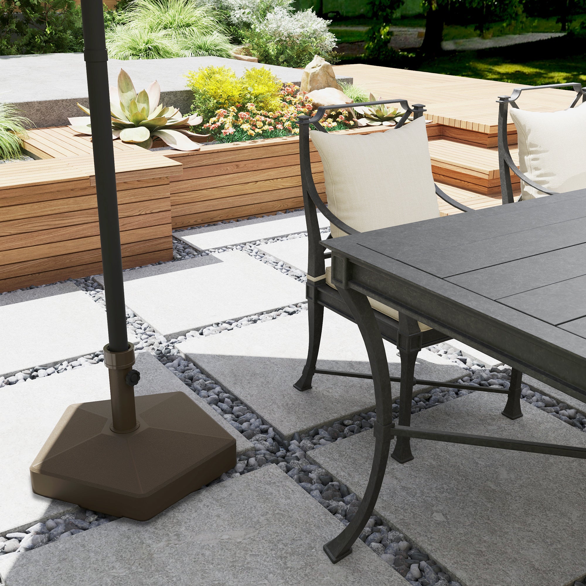 Outsunny Patio Umbrella Base Holder - Secure & Durable Outdoor Stand