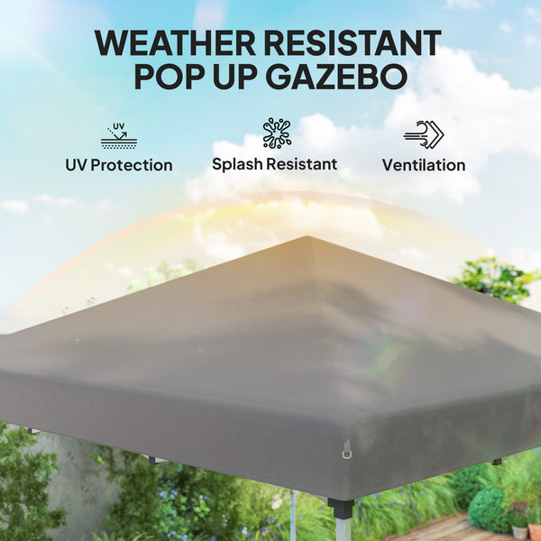 10' x 10' Pop Up Canopy Tent with Removable Sidewalls, Instant Shelter with Portable Roller Bag, 4 Sand Bags, Adjustable Height for Outdoor, Garden, Patio, Light Grey