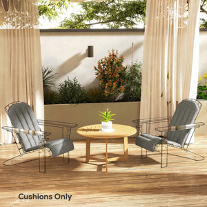 Adirondack Chair Cushion Set of 2, Outdoor Chair Cushions, High Back Patio Chair Cushions with Ties, Non-Slip Replacement Seat Cushion for Patio Furniture, Dark Grey