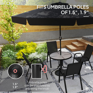 Outsunny 19" Patio Umbrella Base, 26 lbs Concrete Heavy Duty Umbrella Stand, Round Patio Umbrella Holder for 1.5"/1.9" Umbrella Poles for Outdoor, Lawn, Poolside, Black