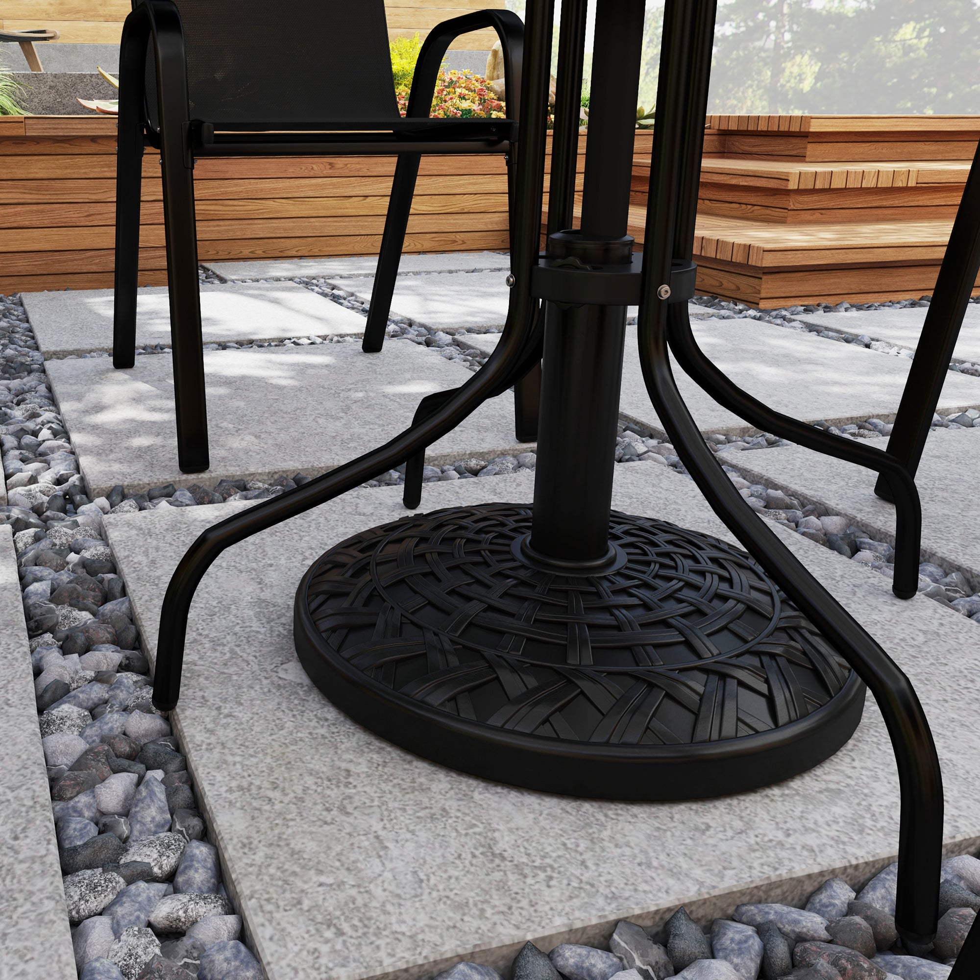 large decorative patio umbrella stand Outsunny Patio Umbrella Base
