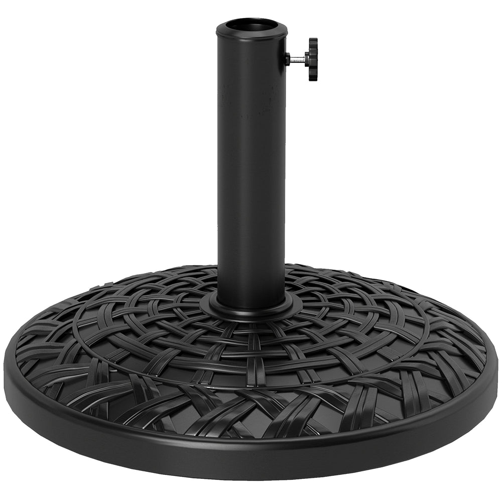 Outsunny 19" Patio Umbrella Base, 26 lbs Concrete Heavy Duty Umbrella Stand, Round Patio Umbrella Holder for 1.5"/1.9" Umbrella Poles for Outdoor, Lawn, Poolside, Black