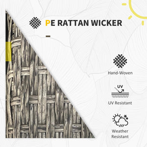 5 Pieces PE Rattan Garden Furniture Set, 4 Seater Garden Corner Sofa Set with Glass Coffee Table, Wicker Outdoor Furniture Set with Cushions for Patio Deck, Dark Grey