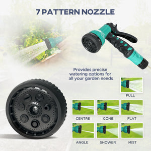 Retractable Garden Hose Reel, 1/2 in x 65ft Wall Mounted Water Hose Reel with 7- Function Sprayer Nozzle, Auto Rewind, Any Length Lock, 180° Swivel Bracket, Green