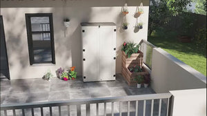 Coffre de terrasse étanche de 368 gallons avec couvercle ouvrable et portes verrouillables