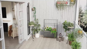 Galvanized Raised Garden Bed with Trellis, Outdoor Planter Box for Climbing Vines Vegetables Flowers, Metal Garden Box for Backyard Patio Balcony 35.4" x 15.7" x 47.2", Black