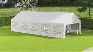 16' x 32' Large Party Tent with Removable Sidewalls & Windows, White