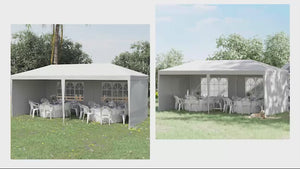6 x 3 m Patio Gazebo Canopy Tent with Removable Walls, for Outdoor Party Wedding, White