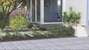 4 Pack Steel Fence Panels, Rust-Resistant, Decorative Border, Flower Edging, 11.5' x 43", Black