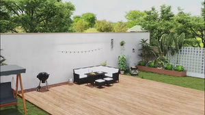 10' x 14' Wall-Mounted / Free Standing Outdoor Pergola with Polycarbonate Roof, Dark Grey