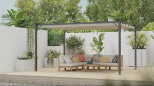 Retractable Replacement Pergola Canopy for 10' x 13' Pergola, Dark Grey