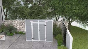 8' x 4' Plastic Outdoor Storage Shed with Window, Lockable Doors and Vents, Gray