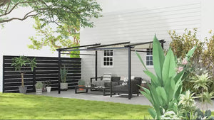 10' x 10' Metal Pergola with Sliding Roof Canopy, Beige