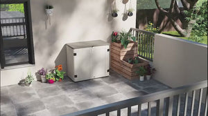 Coffre de terrasse étanche de 185 gallons avec couvercle ouvrable et portes verrouillables