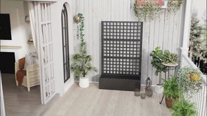 Galvanized Raised Garden Bed with Trellis, Drainage Holes, Privacy Screen, 43" x 16" x 70"