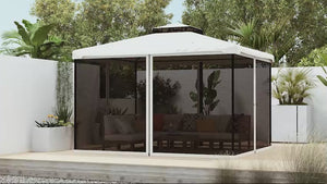 Replacement Mosquito Netting for Gazebo 10' x 12'with Zippers, Cream White
