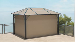 10' x 13' Universal Gazebo Sidewall Set (4 Panels) with Hooks, Beige