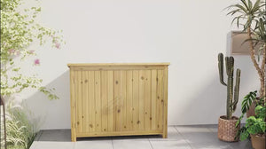 Wooden Outdoor Storage Cabinet with 2 Shelves and 2 Doors, 43" x 20" x 34", Brown