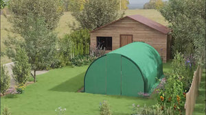 20' x 10' x 6.6'  Walk-in Tunnel Greenhouse with Reinforced Structure, 2 Doors, 8 Windows, Green