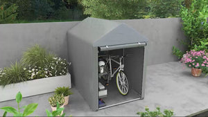 4' x 6' Portable Storage Shed with Galvanized Frame and Roll-up Door
