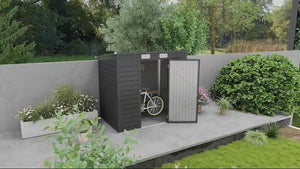 6.3 x 4.3FT Galvanised Metal Tool Storage Shed with Pent Roof, 2 Vents & Lockable Door, Grey