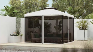 Replacement Mosquito Netting for Gazebo 10' x 10'with Zippers, Cream White
