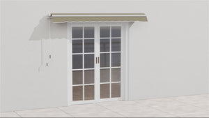 2.5 x 2m Manual Retractable Awning Canopy with Winding Handle for Garden, Patio, Khaki