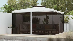 Replacement Mosquito Netting for Gazebo 13' x 13'with Zippers, Cream White