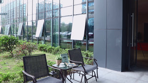 Glider Rocking Chair & Table Set, 2 Single Seaters Rocker Swing Chair for Patio, Grey