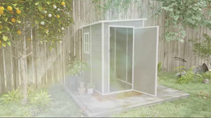 4' x 5' Lean-to Storage Shed with Window & Vent, Plastic Roof, Grey