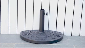 20lb Concrete Half Umbrella Base, for 1.4"/1.5"/1.9" Poles, Black