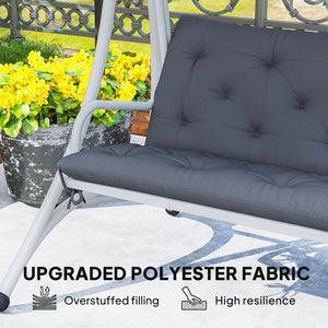 Porch Swing Cushion Garden Bench Cushion with Backrest, Non-Slip 2-seater Soft Pad, Swing Chair Mat Replacement for Indoor and Outdoor, 39.4" x 38.6", Dark Grey